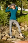 Ženska prilegajoča majica z dolgimi rokavi | Ženske trenirke z žepi