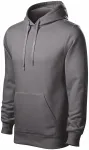 Moška jopica s kapuco brez zadrge, jekleno siva