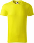 Moška majica iz teksturiranega organskega bombaža, limonino rumena