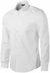 Moška majica z dolgimi rokavi Slim fit, bela