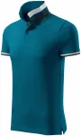 Moška polo majica z ovratnikom navzgor, petrol blue