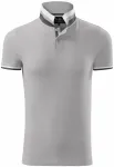 Moška polo majica z ovratnikom navzgor, srebrno siva