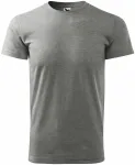 Moška preprosta majica, temno siv marmor