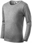 Otroška majica z dolgimi rokavi, temno siv marmor
