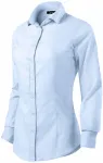 Ženska bluza z dolgimi rokavi slim fit, svetlo modra