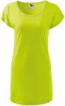 Ženska dolga majica / obleka, apno zelena