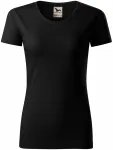 Ženska majica iz teksturiranega organskega bombaža, črna