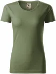Ženska majica iz teksturiranega organskega bombaža, khaki
