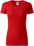 Ženska majica iz teksturiranega organskega bombaža, rdeča