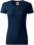 Ženska majica iz teksturiranega organskega bombaža, temno modra