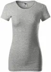 Ženska majica slim-fit, temno siv marmor