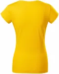 Ženska majica slim fit z izrezom V, rumena