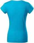 Ženska majica slim fit z izrezom V, turkizno