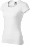 Ženska majica slim fit z okroglim izrezom, bela