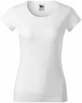 Ženska majica slim fit z okroglim izrezom, bela