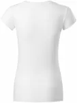 Ženska majica slim fit z okroglim izrezom, bela