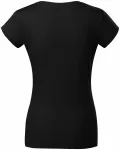 Ženska majica slim fit z okroglim izrezom, črna