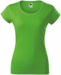 Ženska majica slim fit z okroglim izrezom, jabolčno zelena