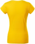 Ženska majica slim fit z okroglim izrezom, rumena