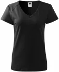 Ženska majica slim fit z rokavom iz reglana, črna