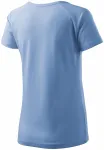 Ženska majica slim fit z rokavom iz reglana, modro nebo