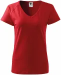 Ženska majica slim fit z rokavom iz reglana, rdeča
