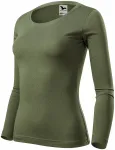 Ženska majica z dolgimi rokavi, khaki