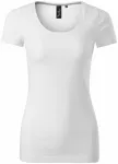 Ženska majica z okrasnimi šivi, bela