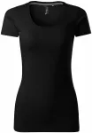 Ženska majica z okrasnimi šivi, črna