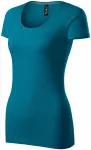 Ženska majica z okrasnimi šivi, petrol blue Ženska majica z okrasnimi šivi, petrol blue
