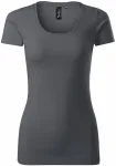 Ženska majica z okrasnimi šivi, svetlo siva