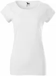 Ženska majica z zavihanimi rokavi, bela