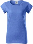 Ženska majica z zavihanimi rokavi, modri marmor