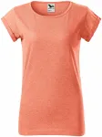 Ženska majica z zavihanimi rokavi, oranžni marmor
