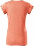 Ženska majica z zavihanimi rokavi, oranžni marmor