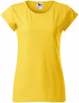 Ženska majica z zavihanimi rokavi, rumeni marmor