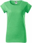 Ženska majica z zavihanimi rokavi, zeleni marmor