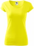 Ženska majica z zelo kratkimi rokavi, limonino rumena