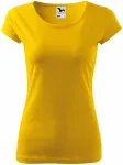 Ženska majica z zelo kratkimi rokavi, rumena