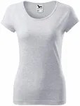 Ženska majica z zelo kratkimi rokavi, svetlo siv marmor