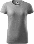 Ženska preprosta majica, temno siv marmor