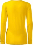 Ženska prilegajoča majica z dolgimi rokavi, rumena