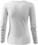 Ženska prilegajoča majica z izrezom V, bela