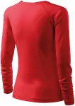 Ženska prilegajoča majica z izrezom V, rdeča