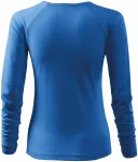 Ženska prilegajoča majica z izrezom V, svetlo modra