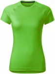 Ženska športna majica s kratkimi rokavi, jabolčno zelena