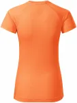 Ženska športna majica s kratkimi rokavi, neonska mandarina