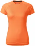 Ženska športna majica s kratkimi rokavi, neonska mandarina