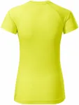 Ženska športna majica s kratkimi rokavi, neonsko rumena