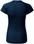 Ženska športna majica s kratkimi rokavi, temno modra